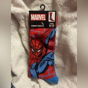 Marvel Spider-Man Casual Crew Socks - Red and Blue